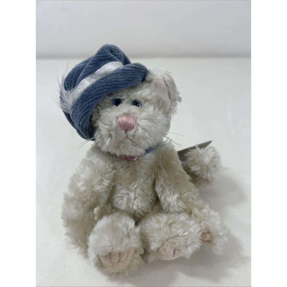 Claudette De La Plumette Boyds Bears CAT 8" blue hat 1999 bear Tags Style 91710